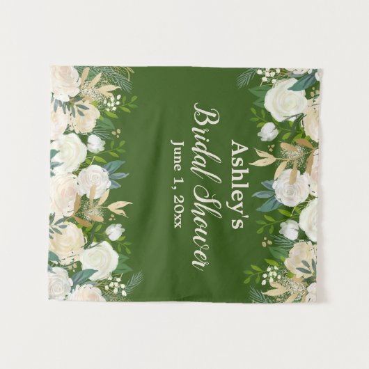 Tenture Fête des mariées verte Photo Booth Green Gold Prop (Devant (Horizontal))