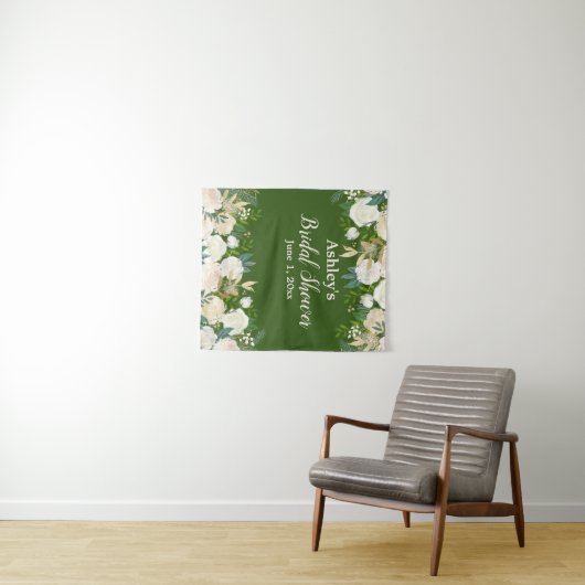 Tenture Fête des mariées verte Photo Booth Green Gold Prop (En situation (horizontale))