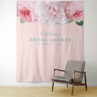 Tenture Fête des mariées vintage rose Florale Arrière-plan