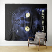 Tenture Fête d'Halloween Chat Noir Effrayant Nuit d'Horreu (En situation (horizontale))