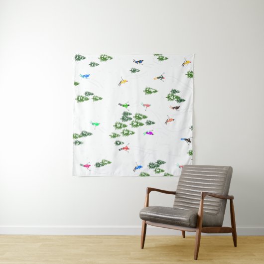 Tenture Fête d'Illustration de ski alpin Freeride (En situation (horizontale))