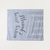 Tenture Fête Douce 16 Baby Blue et Paillettes d'Argent (Devant (Horizontal))