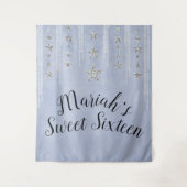 Tenture Fête Douce 16 Baby Blue et Paillettes d'Argent (Devant)