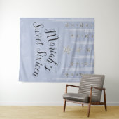 Tenture Fête Douce 16 Bleu Bébé et Étoiles Pailletées Arge (En situation (horizontale))