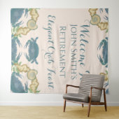 Tenture Fête du crabe - Aquarelle Crabes bleus, Retraite (En situation (horizontale))