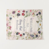 Tenture Fête du premier anniversaire Fraise Tagada (Devant (Horizontal))