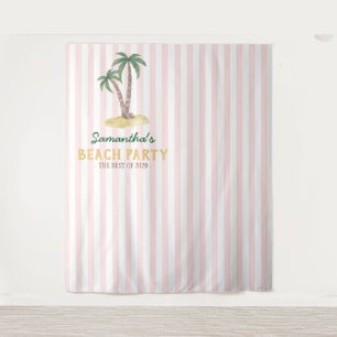Tenture Fête élégante de Palm Beach rayures rose bébé