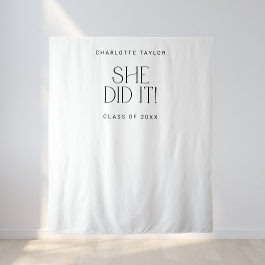 Tenture Fete Moderne Elle L'A Fait Graduation Photo Contex