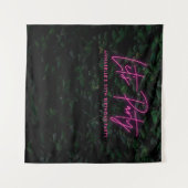 Tenture Fête moderne verte feuillage rose fille neon Lets (Devant (Horizontal))