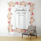 Tenture Fête ou Réception de Mariage Florale en Fleurs Ros (En situation)