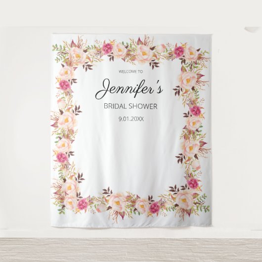 Tenture Fête ou Réception de Mariage Florale en Fleurs Ros (Devant)