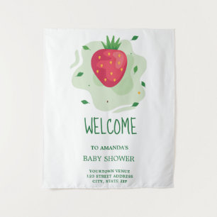 Tenture Fête Prénatale Bébé Fruit Rouge Vert Fraise