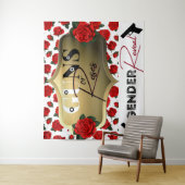 Tenture Fête Prénatale de Révélation du Sexe Fleurs ou Fus (En situation)