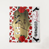 Tenture Fête Prénatale de Révélation du Sexe Fleurs ou Fus (Devant)