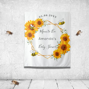 Tenture Fête prénatale Maman à abeille tournesols genre ne