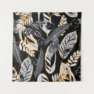 Tenture Feuillage de nuit tropical : Motif Vintage foncé