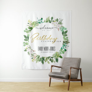TENTURE FEUILLAGE SUCCULENT AQUARELLE BIENVENUE ANNIVERSAI