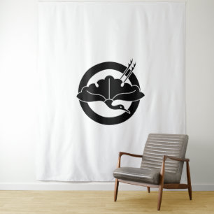 Tenture Feuille de ginkgo en forme de grue sur cercle