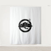 Tenture Feuille de ginkgo en forme de grue sur cercle (Devant)