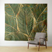 Tenture Feuille d'or Forêt verte Élégant Motif (En situation (horizontale))