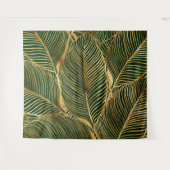 Tenture Feuille d'or Forêt verte Élégant Motif (Devant (Horizontal))