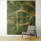Tenture Feuille d'or Forêt verte Élégant Motif (En situation)