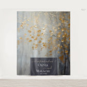 Tenture Feuille d'or Impasto noir (Devant)