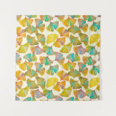 Tenture Feuille Gingko sur le sol motif sans couture. Aqua (Devant)