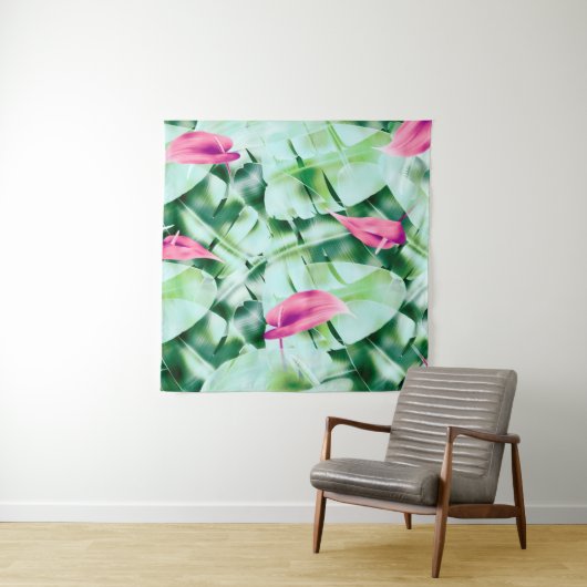 Tenture Feuille tropical sans couture arrière - plan, rétr (En situation)