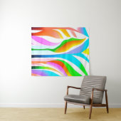 Tenture Feuilles Abstraits en Pastels multicolores (En situation (horizontale))