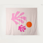 Tenture Feuilles Abstraits rose orange moderne formes déco (Devant (Horizontal))