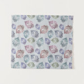 Tenture Feuilles ajourées sur fond gris clair (Devant (Horizontal))