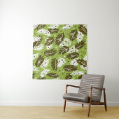 Tenture Feuilles blancs verts : Motif conifère (En situation (horizontale))