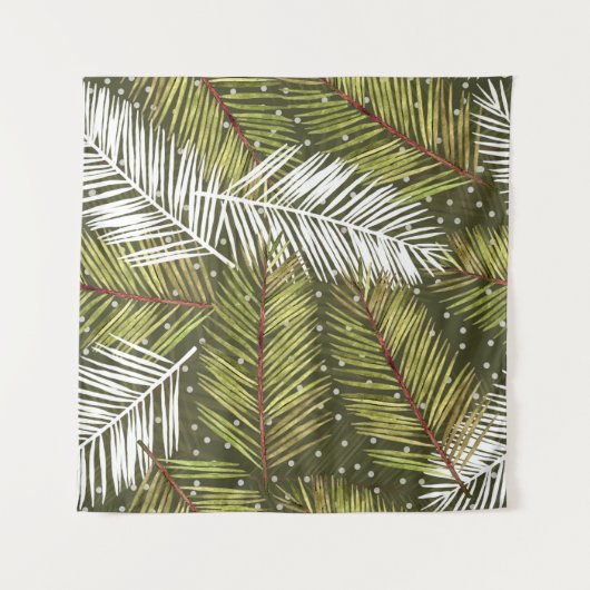 Tenture Feuilles d'aquarelle verte : Illustration transpar (Devant (Horizontal))