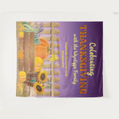 Tenture Feuilles d'automne de tournesol Citrouille Bon tha (Devant (Horizontal))