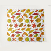 Tenture Feuilles d'automne en blanc (Devant (Horizontal))