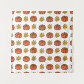Tenture Feuilles d'automne : Motif Citrouille à main (Devant)