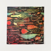 Tenture Feuilles d'automne : motif transparent foncé. (Devant (Horizontal))