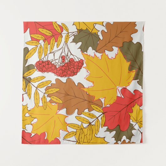 Tenture Feuilles d'automne, simple motif transparent (Devant)