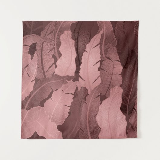 Tenture Feuilles de banane en or rose : Luxe (Devant)