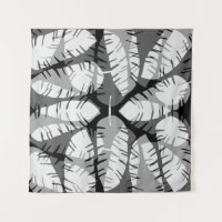 FEUILLES DE BANANIER ABSTRAITES NOIR ET BLANC
