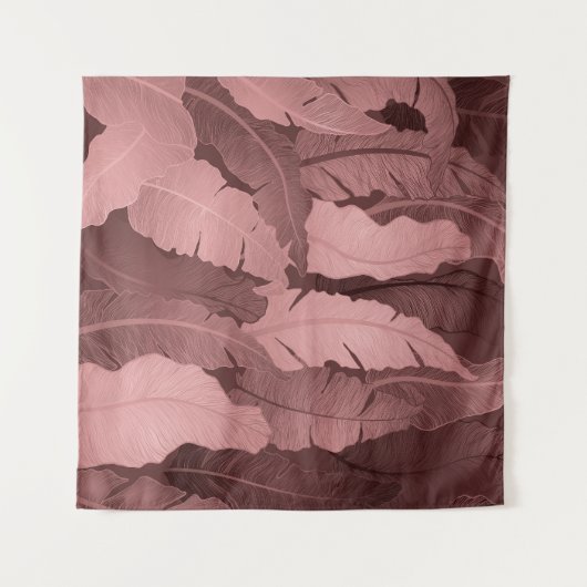 Tenture Feuilles de bananier en or rose : Luxe (Devant (Horizontal))