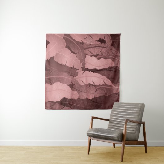 Tenture Feuilles de bananier en or rose : Luxe (En situation (horizontale))