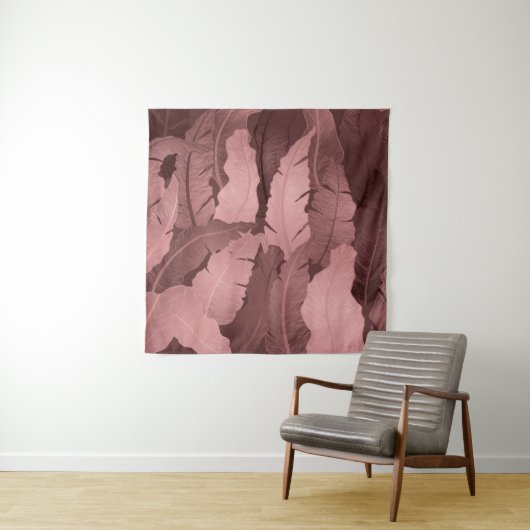 Tenture Feuilles de bananier en or rose : Luxe (En situation)