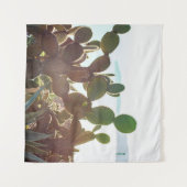 Tenture Feuilles de cactus. Plante extérieur avec lumière  (Devant (Horizontal))