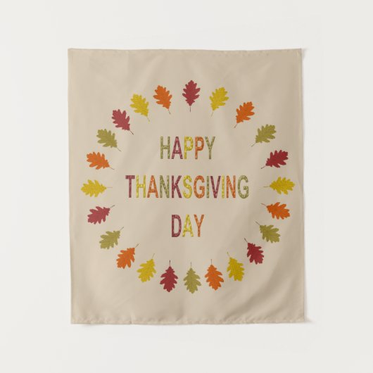 Tenture Feuilles de chêne de Thanksgiving (Devant)