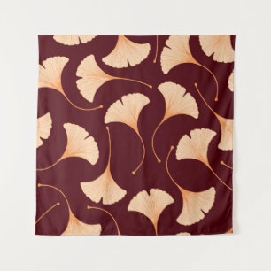 Tenture Feuilles de Ginkgo biloba, motif floral transparen