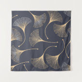 Tenture Feuilles de Ginkgo modèle floral sans joint (Devant (Horizontal))