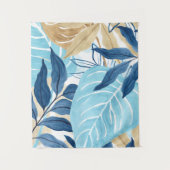 Tenture Feuilles de la Jungle Bleue (Devant)