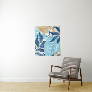 Tenture Feuilles de la Jungle Bleue